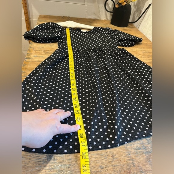 🖤 TOPSHOP Polka Dot Puff Sleeve Dress – Size US 4 - Picture 5 of 8